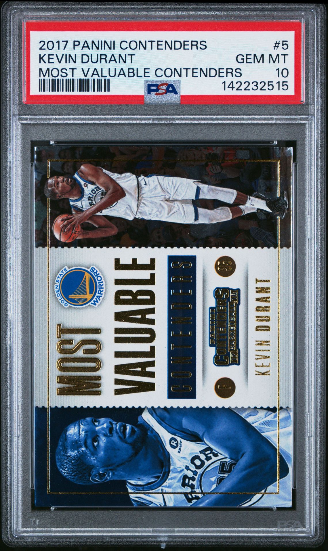 2017 Panini PANINI CONTENDERS MOST VALUABLE CONTENDERS #5 Kevin Durant front