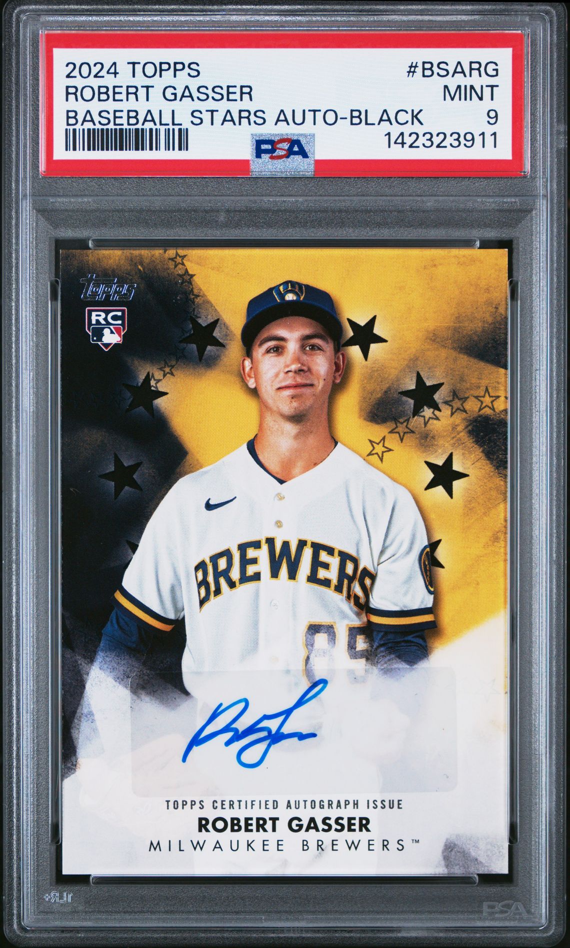 2024 Topps Baseball Stars Autographs Robert Gasser #Bsarg (Baseball Stars Auto-Black) Mint 9 front