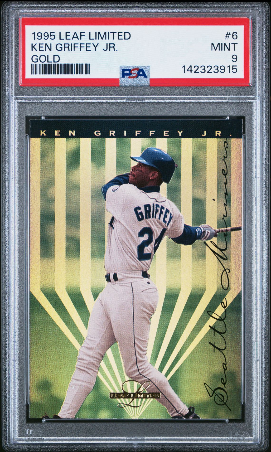 1995 Leaf Limited Gold Ken Griffey Jr. #6 (Gold) Mint 9 front