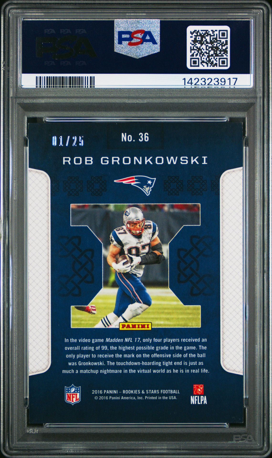 2016 Panini Rookies & Stars Crusade Rob Gronkowski #36 (Crusade-Gold) Nm-Mt 8 back