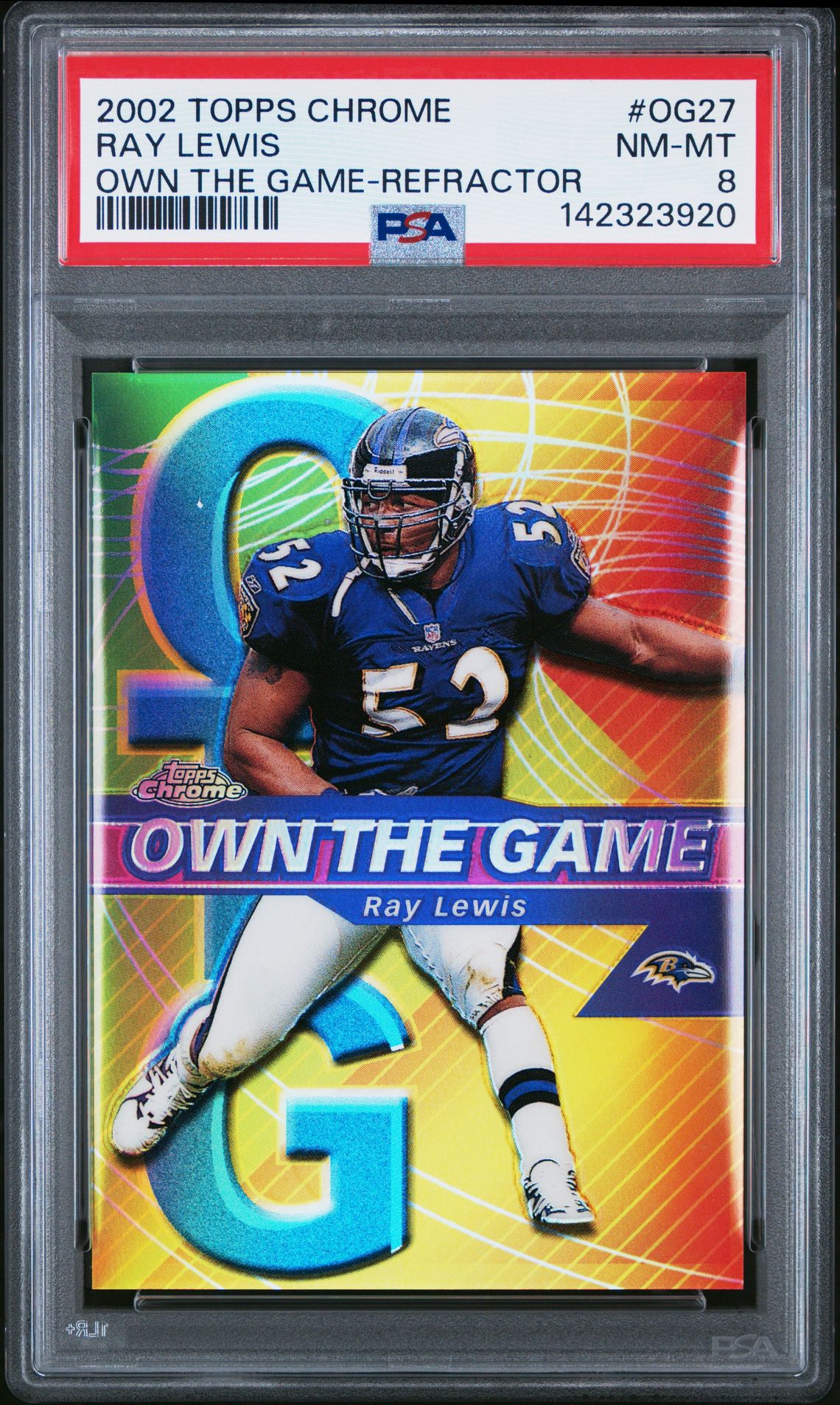 2002 Topps Chrome Own The Game Ray Lewis #Og27 (Own The Game-Refractor) Nm-Mt 8 front