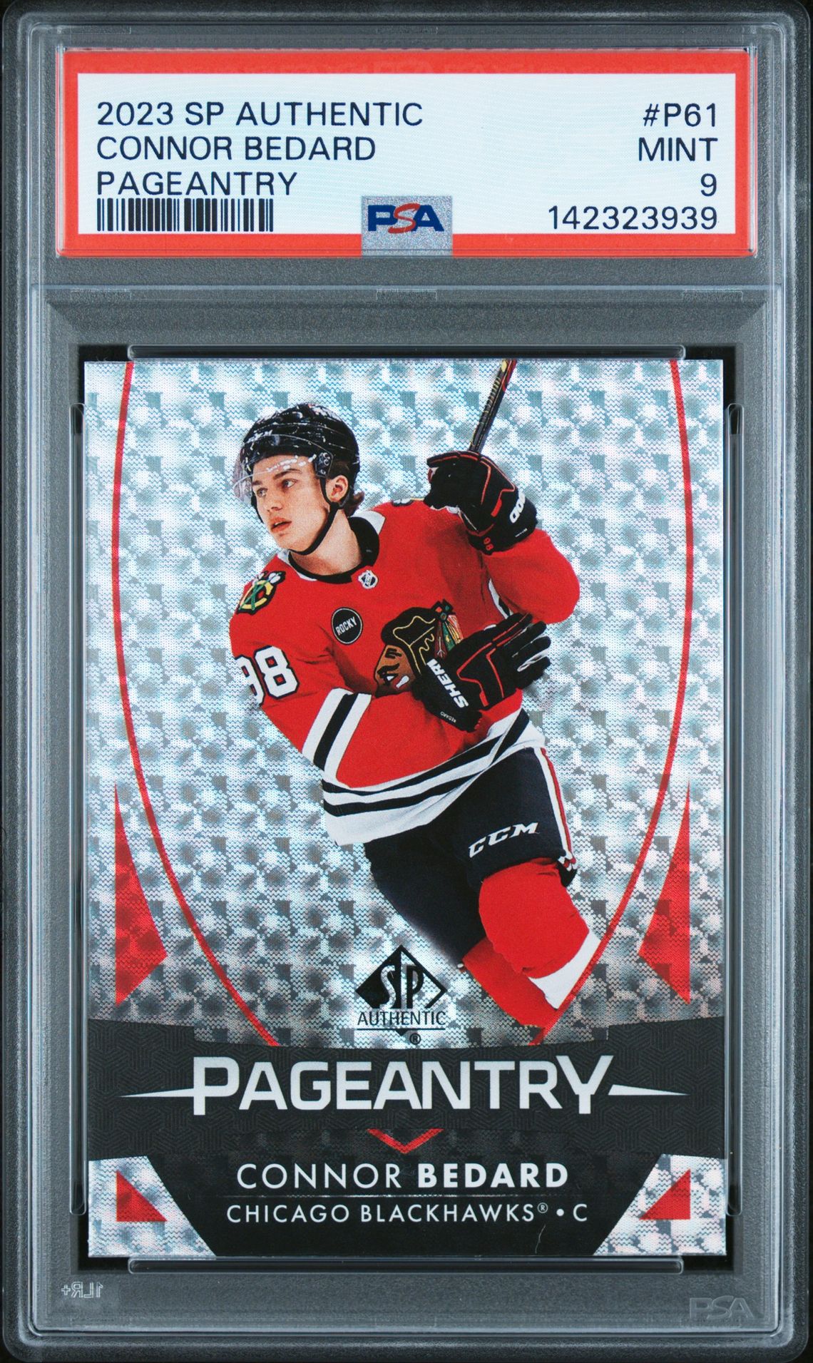 2023 Sp Authentic Pageantry Connor Bedard #P61 Mint 9 front