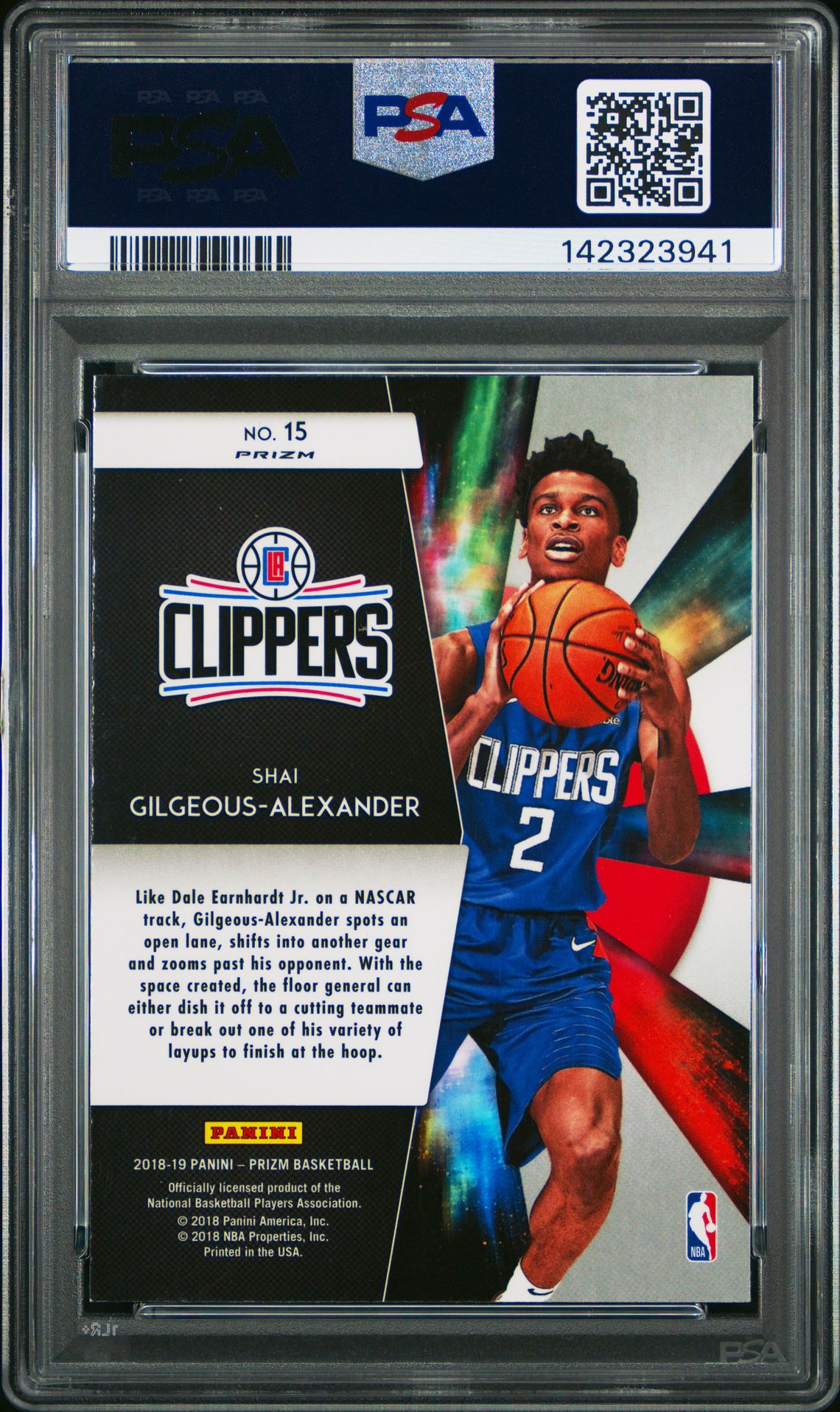 2018 Panini Prizm Freshman Phenoms S.gilgeous-Alexander #15 (Frshmn.phnms-Green Prizm) Mint 9 back