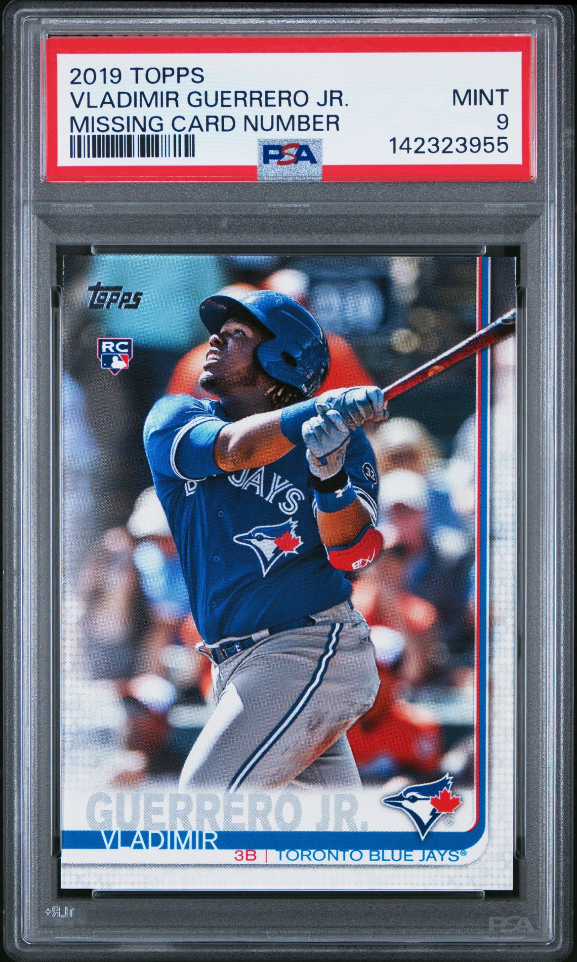 2019 Topps Vladimir Guerrero Jr. (Missing Card Number) Mint 9 front