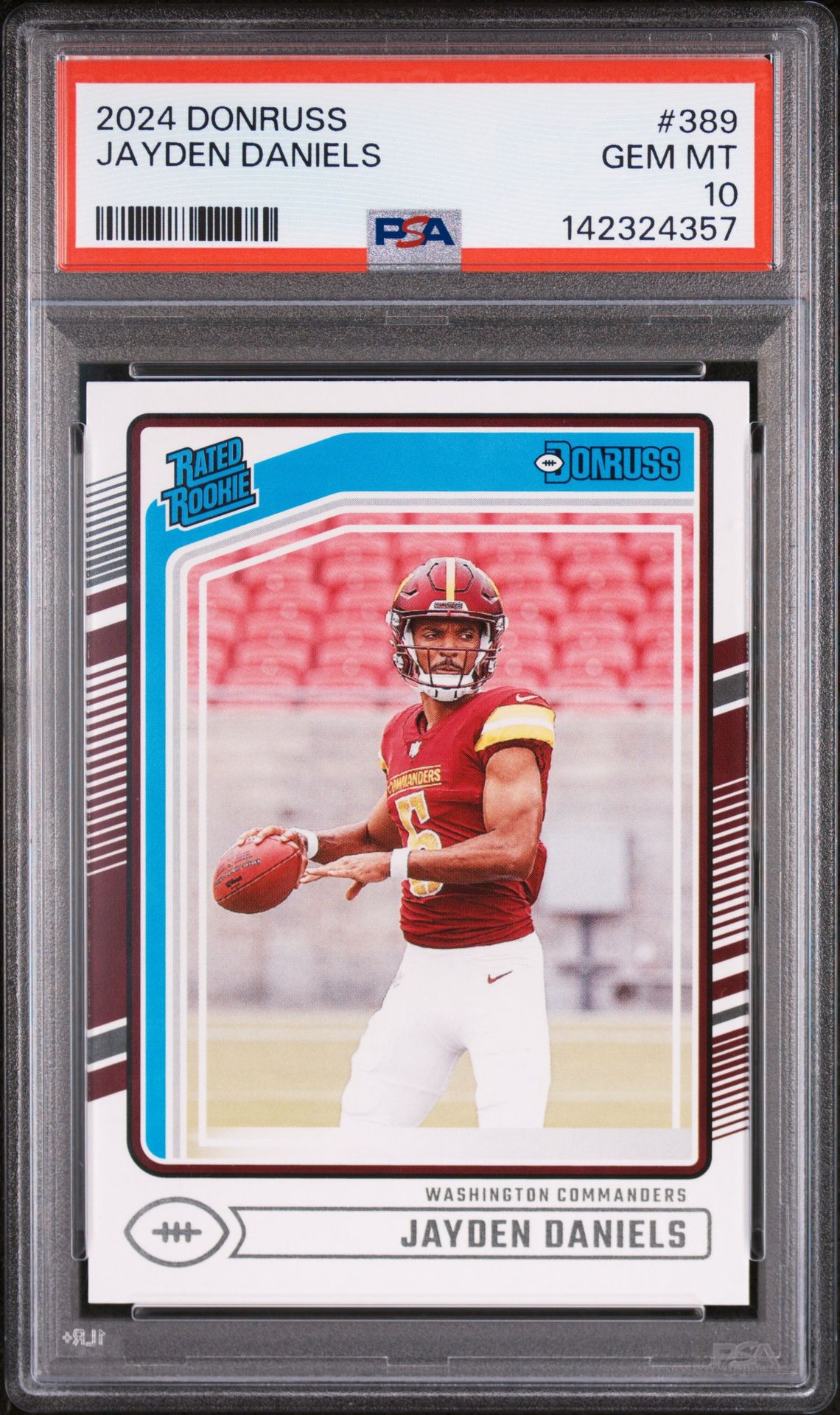2024 Panini PANINI DONRUSS OPTIC PREVIEW-RED WAVE #389 Jayden Daniels front