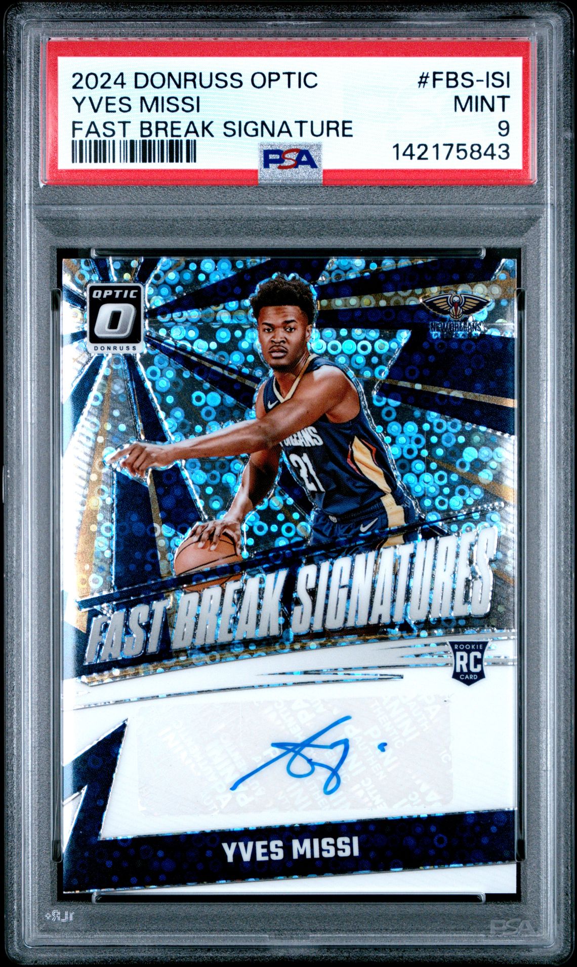 2024 Panini Donruss Optic Fast Break Signatures Yves Missi #Fbs-Isi Mint 9 front