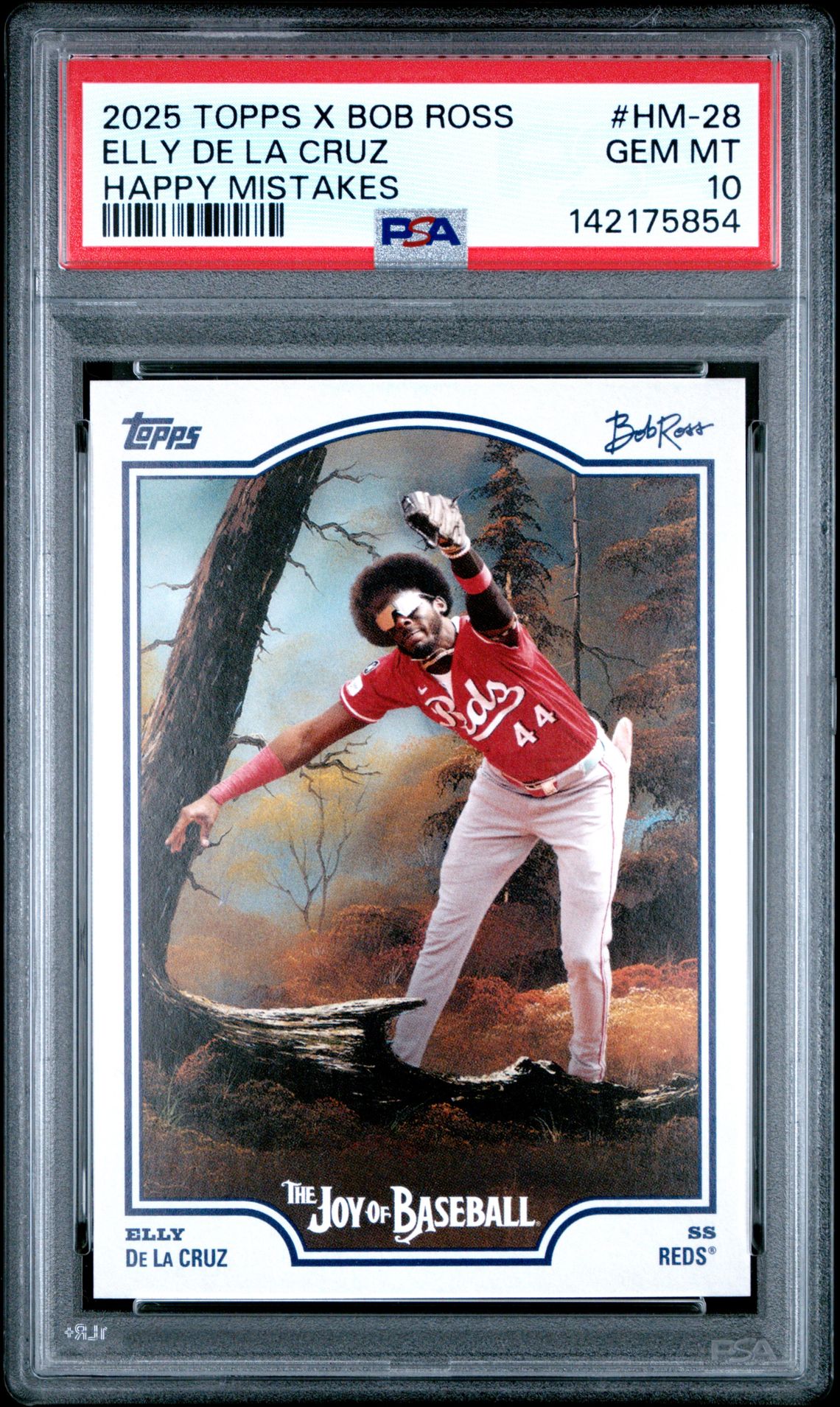 2025 Topps X Bob Ross The Joy Of Baseball Elly De La Cruz #Hm-28 (Happy Mistakes) Gem Mt 10 front