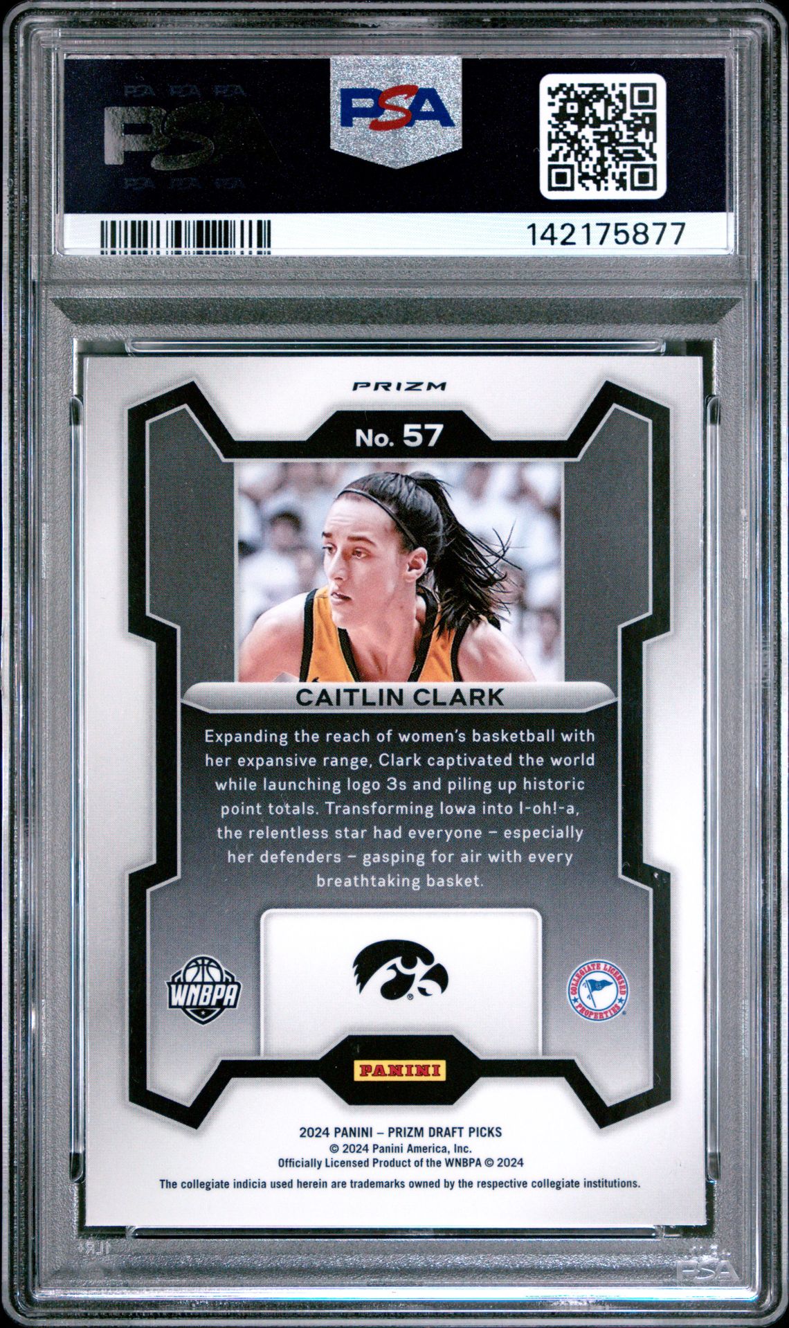 2024 Panini Prizm Draft Picks Caitlin Clark #57 (Red Wave) Mint 9 back