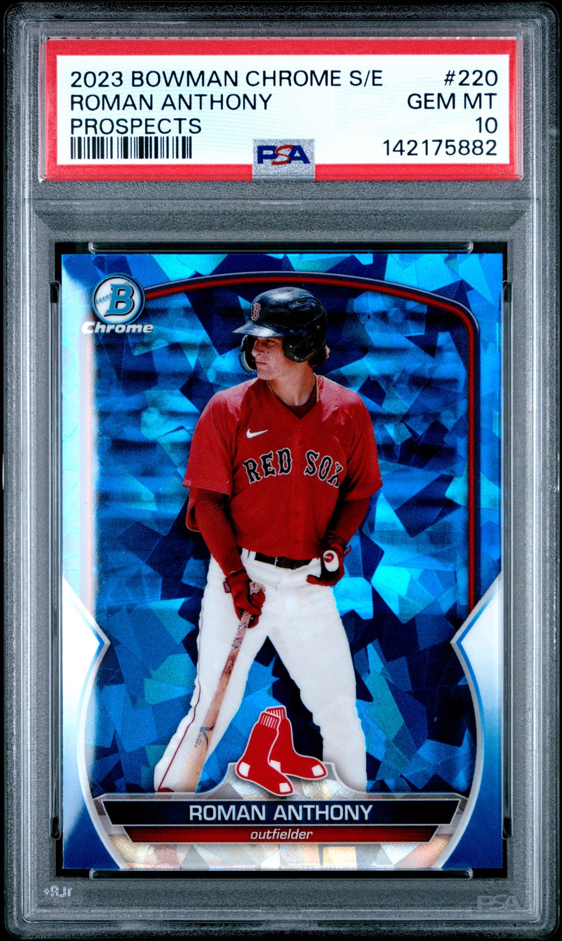 2023 Bowman Chrome Sapphire Edition Prospects Roman Anthony #220 Gem Mt 10 front