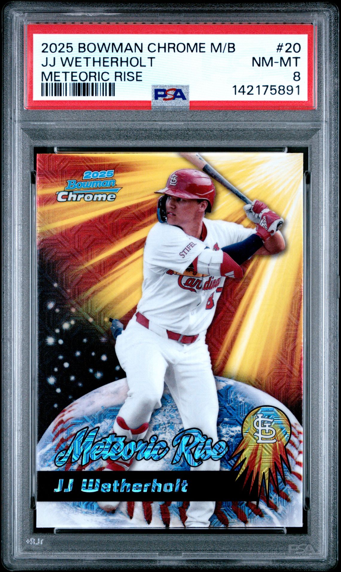 2025 Bowman Chrome Mega Box Meteoric Rise Jj Wetherholt #20 Nm-Mt 8 front