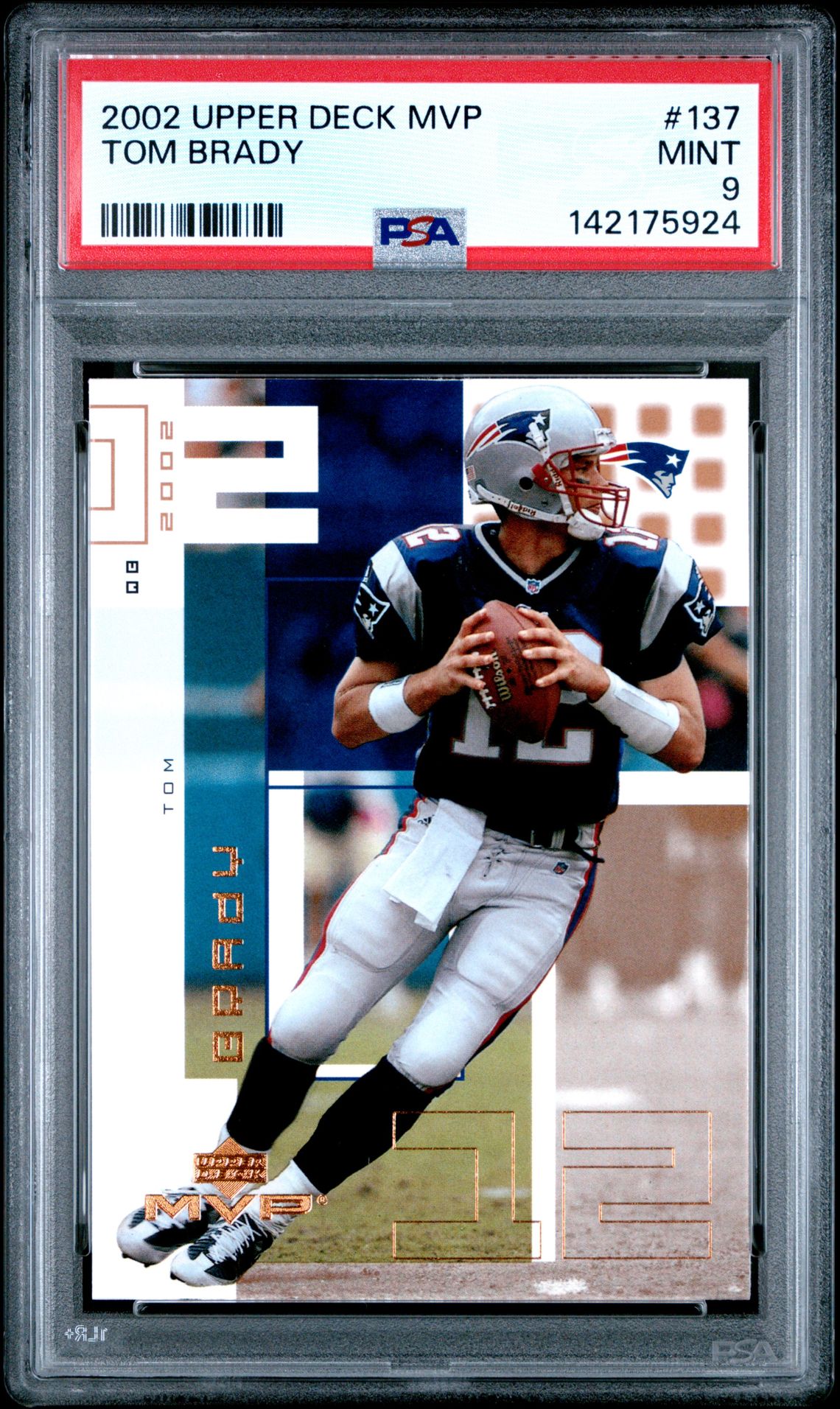 2002 Upper Deck Mvp Tom Brady #137 Mint 9 front