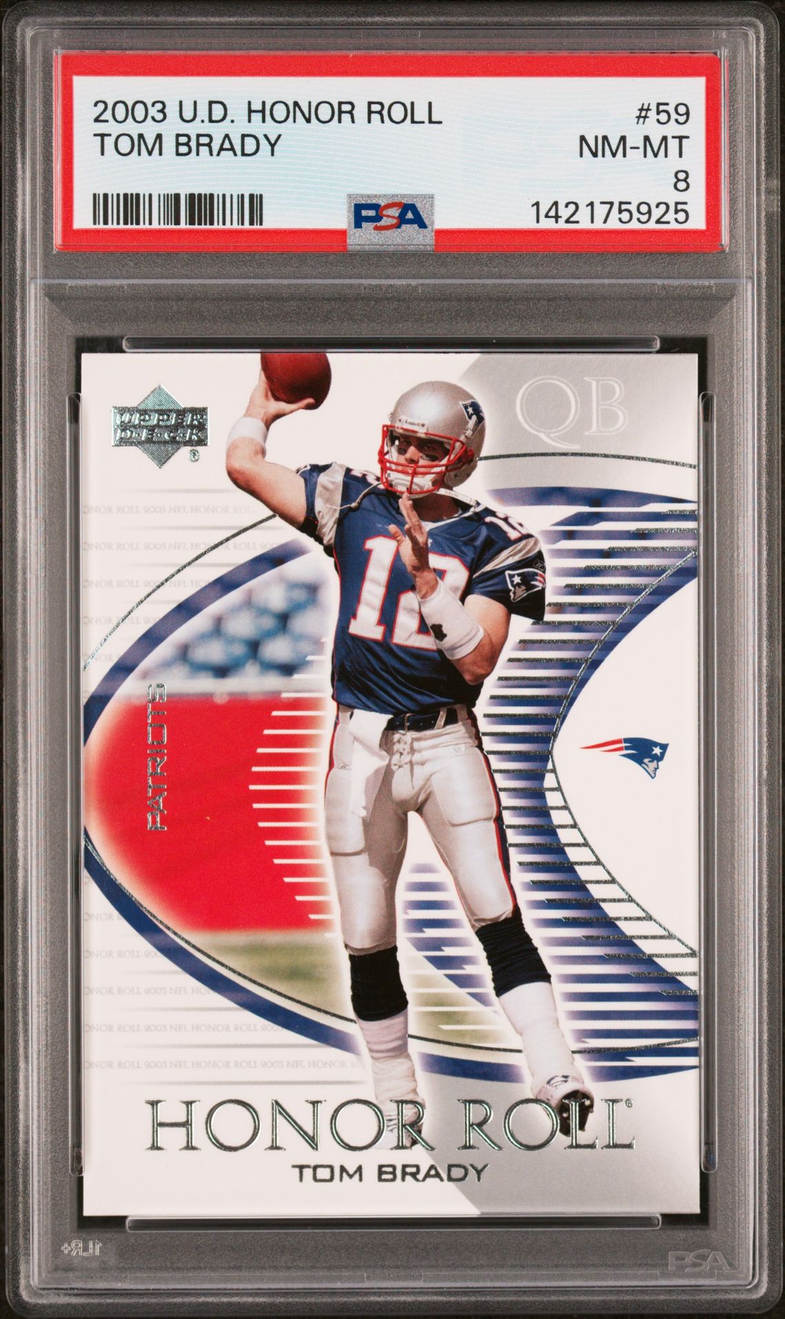 2003 Upper Deck Honor Roll Tom Brady #59 Nm-Mt 8 front