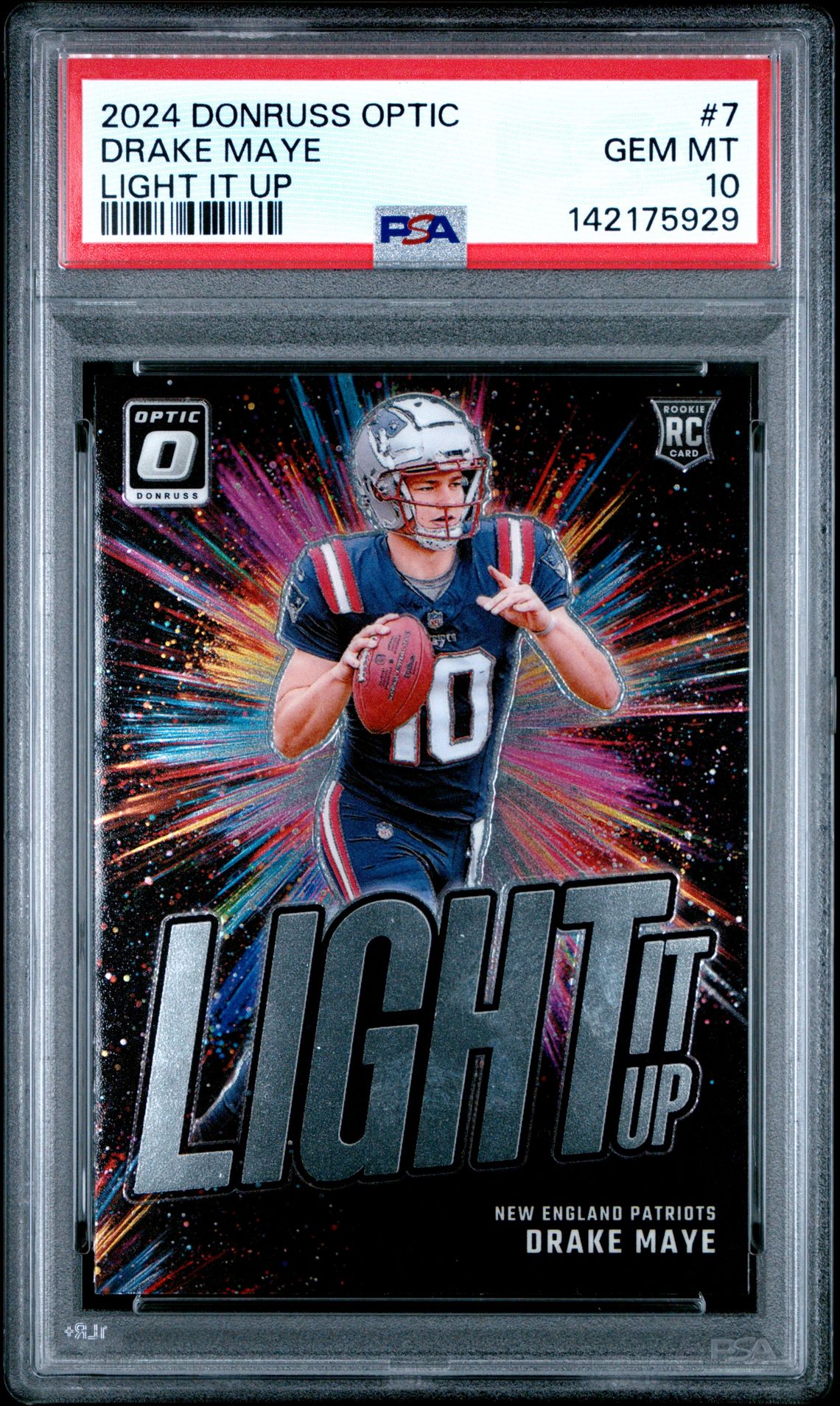 2024 Panini Donruss Optic Light It Up Drake Maye #7 Gem Mt 10 front