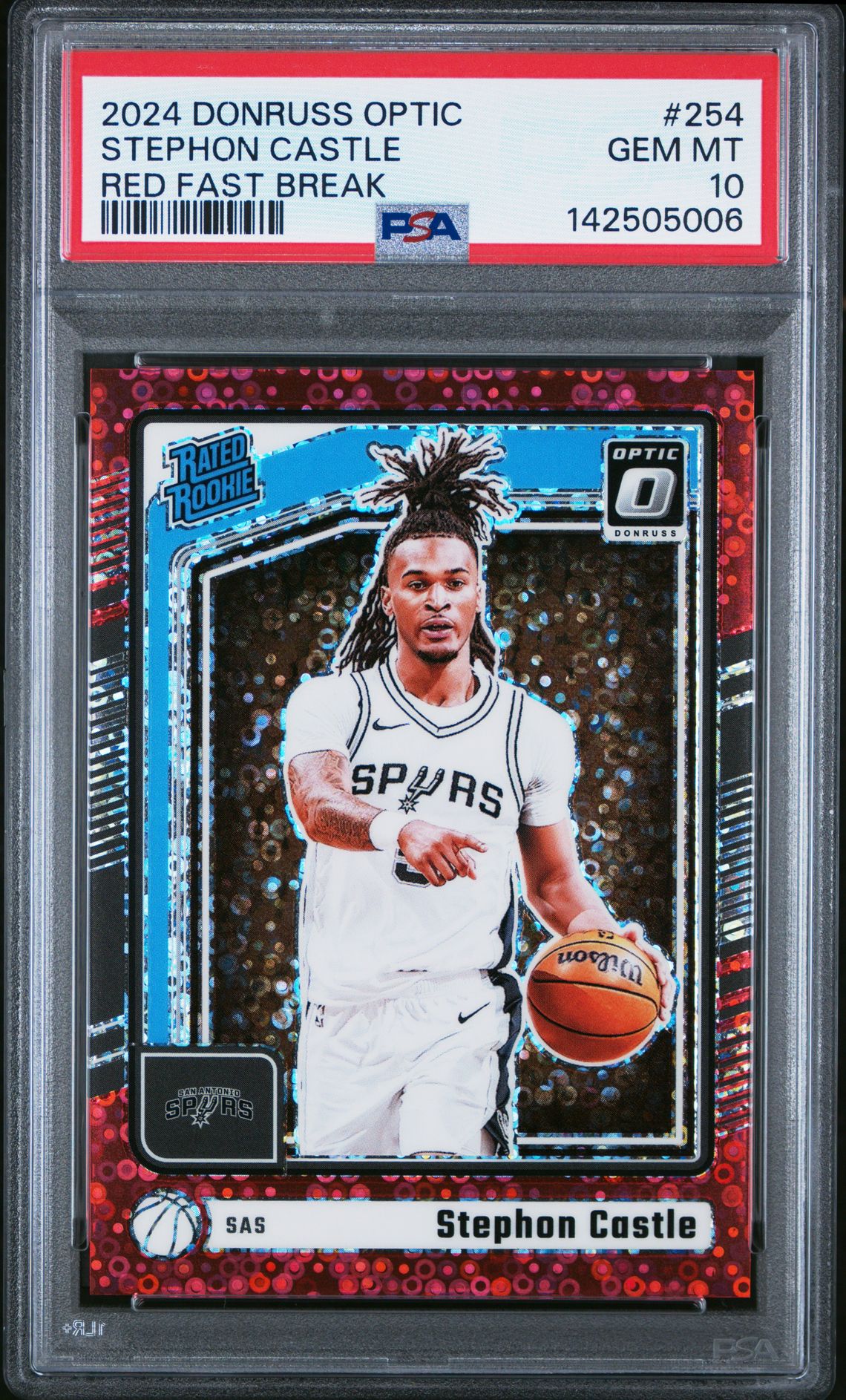 2024 Panini PANINI DONRUSS OPTIC RED FAST BREAK #254 Stephon Castle front