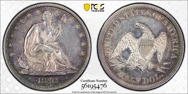 1842 50C Medium Date N1
