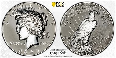 2025-S $1 Peace Dollar Rev PR Two-Coin Reverse Proof Set First Strike PR69