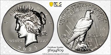 2025-S $1 Peace Dollar Rev PR Two-Coin Reverse Proof Set First Strike PR70