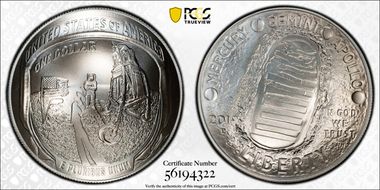 2019-P $1 Apollo 11 50th Anniversary MS70