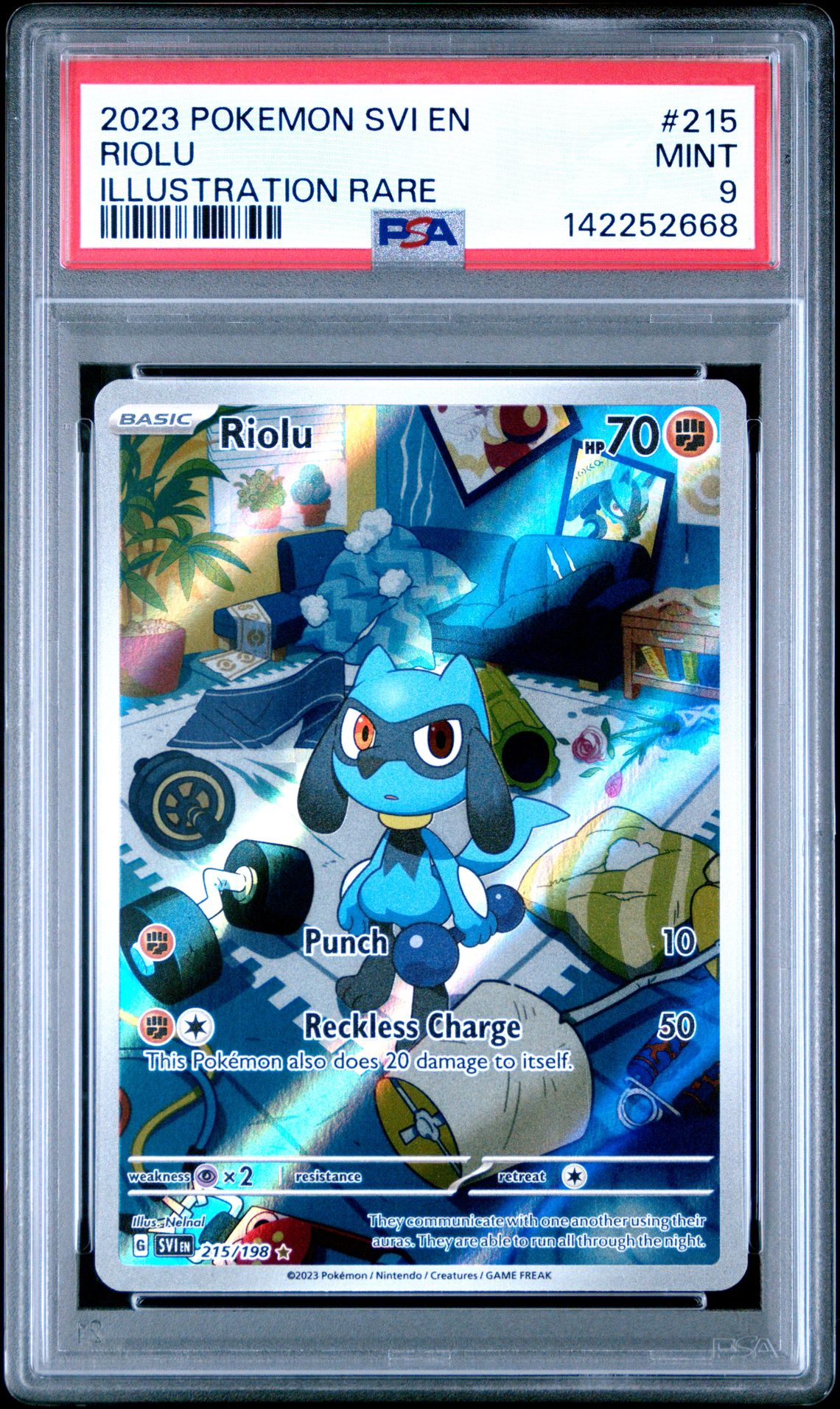 2023 Pokemon Svi En-Scarlet & Violet Riolu #215 (Illustration Rare) Mint 9 front