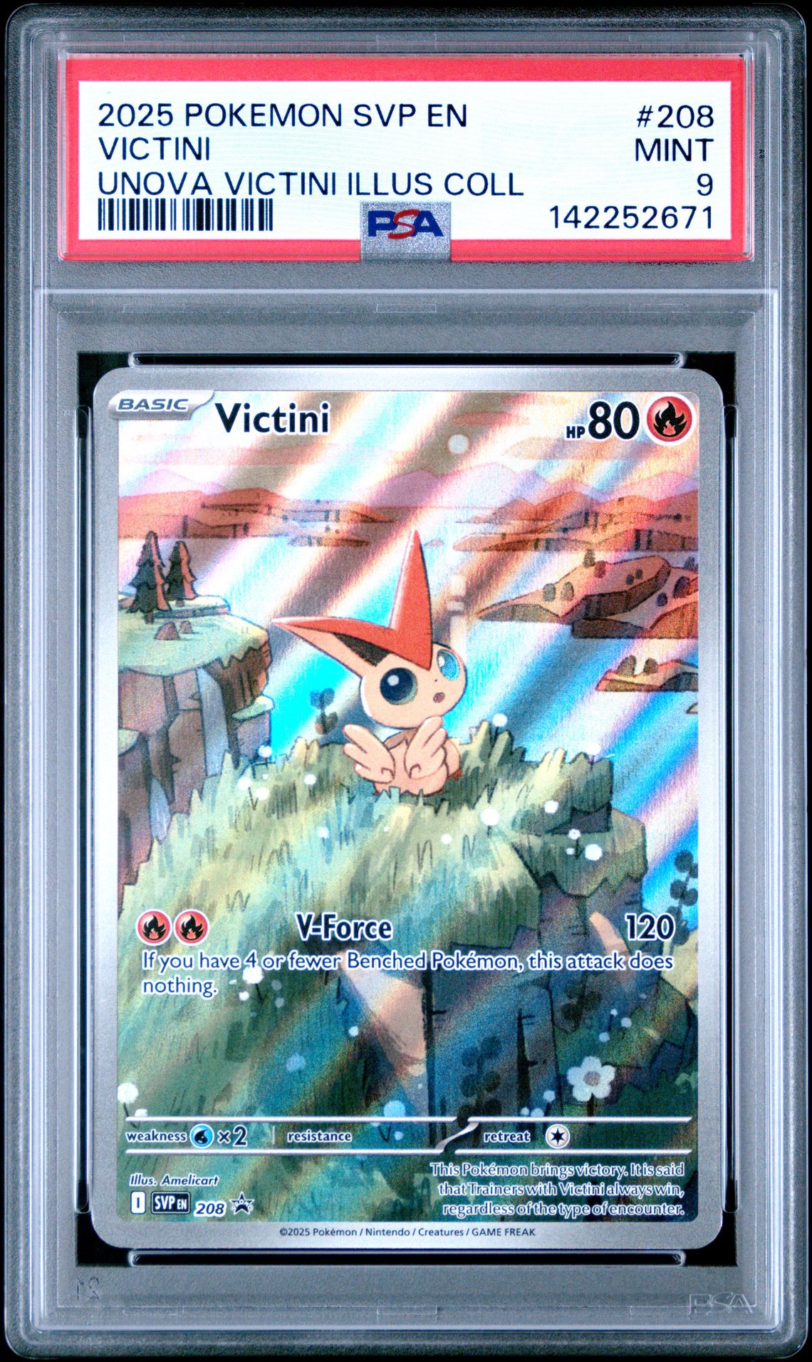 2025 Pokemon Svp En-Sv Black Star Promo Victini #208 (Unova Victini Illus Coll) Mint 9 front