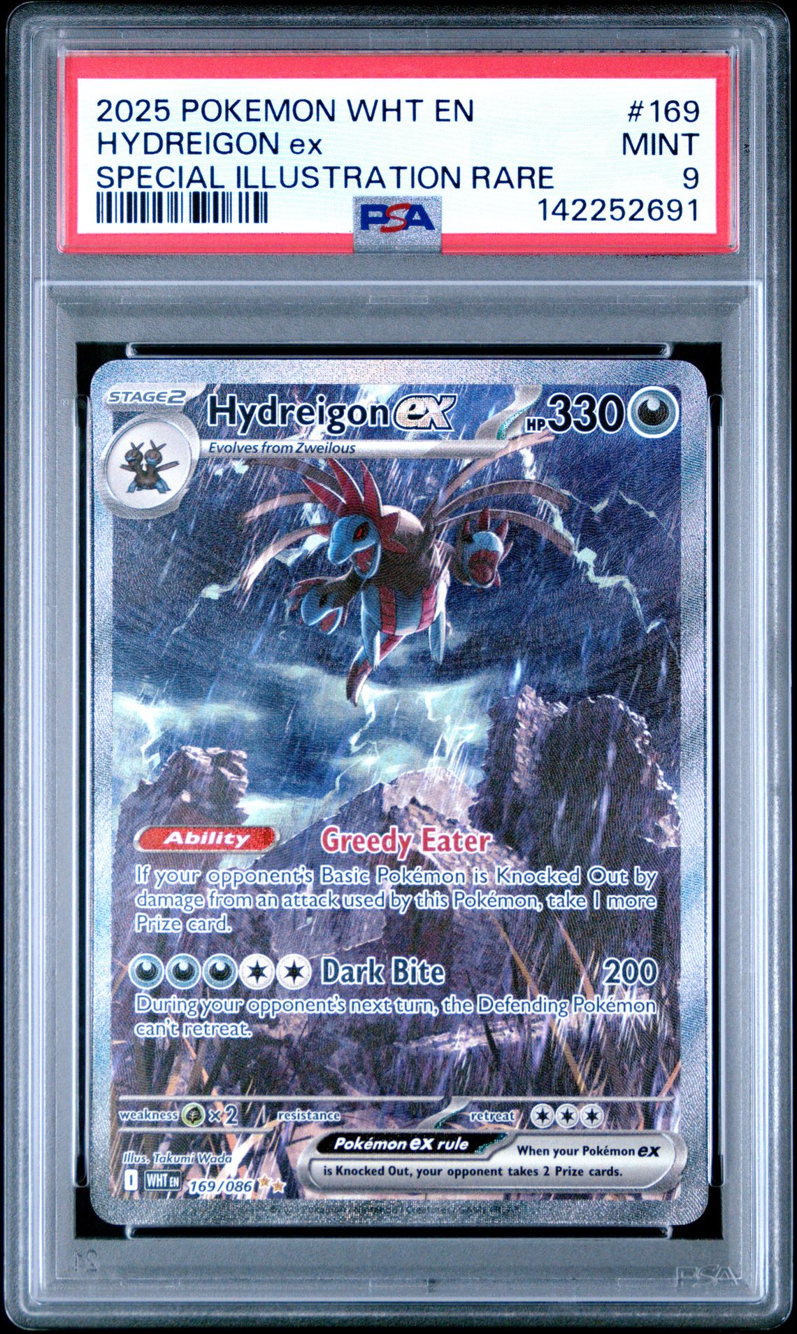 2025 Pokemon Wht En-White Flare Hydreigon Ex #169 (Special Illustration Rare) Mint 9 front