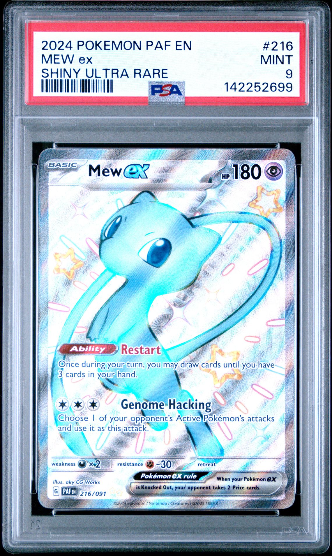 2024 Pokemon Paf En-Paldean Fates Mew Ex #216 (Shiny Ultra Rare) Mint 9 front