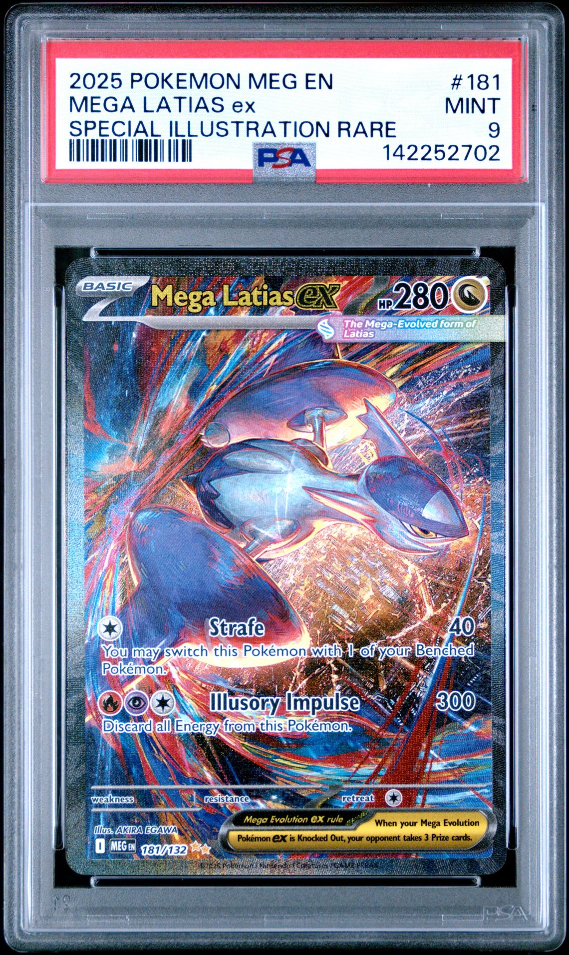 2025 Pokemon Meg En-Mega Evolution Mega Latias Ex #181 (Special Illustration Rare) Mint 9 front