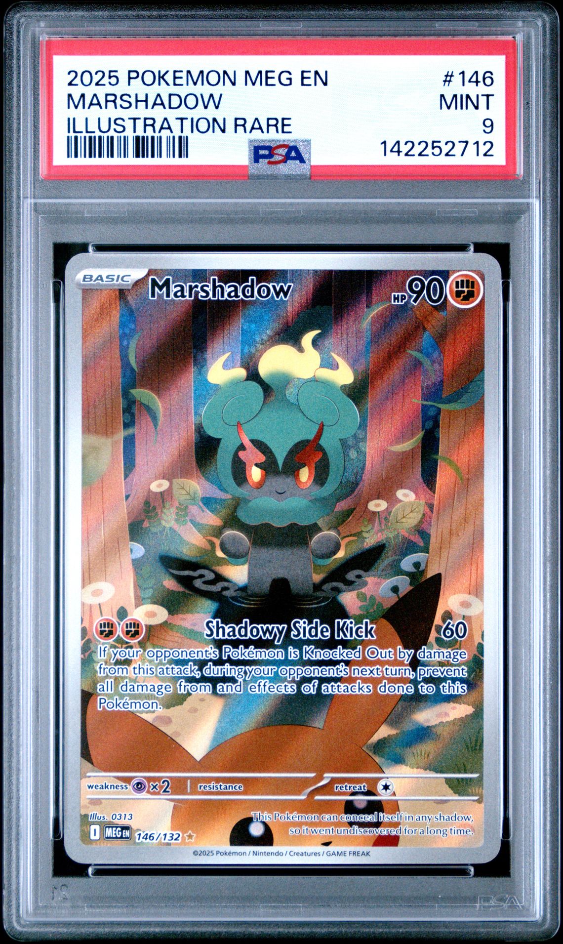 2025 Pokemon Meg En-Mega Evolution Marshadow #146 (Illustration Rare) Mint 9 front
