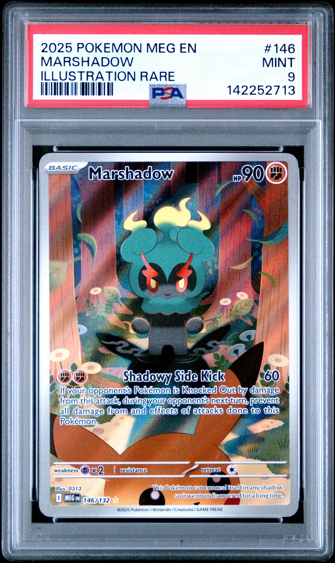 2025 Pokemon Meg En-Mega Evolution Marshadow #146 (Illustration Rare) Mint 9 front