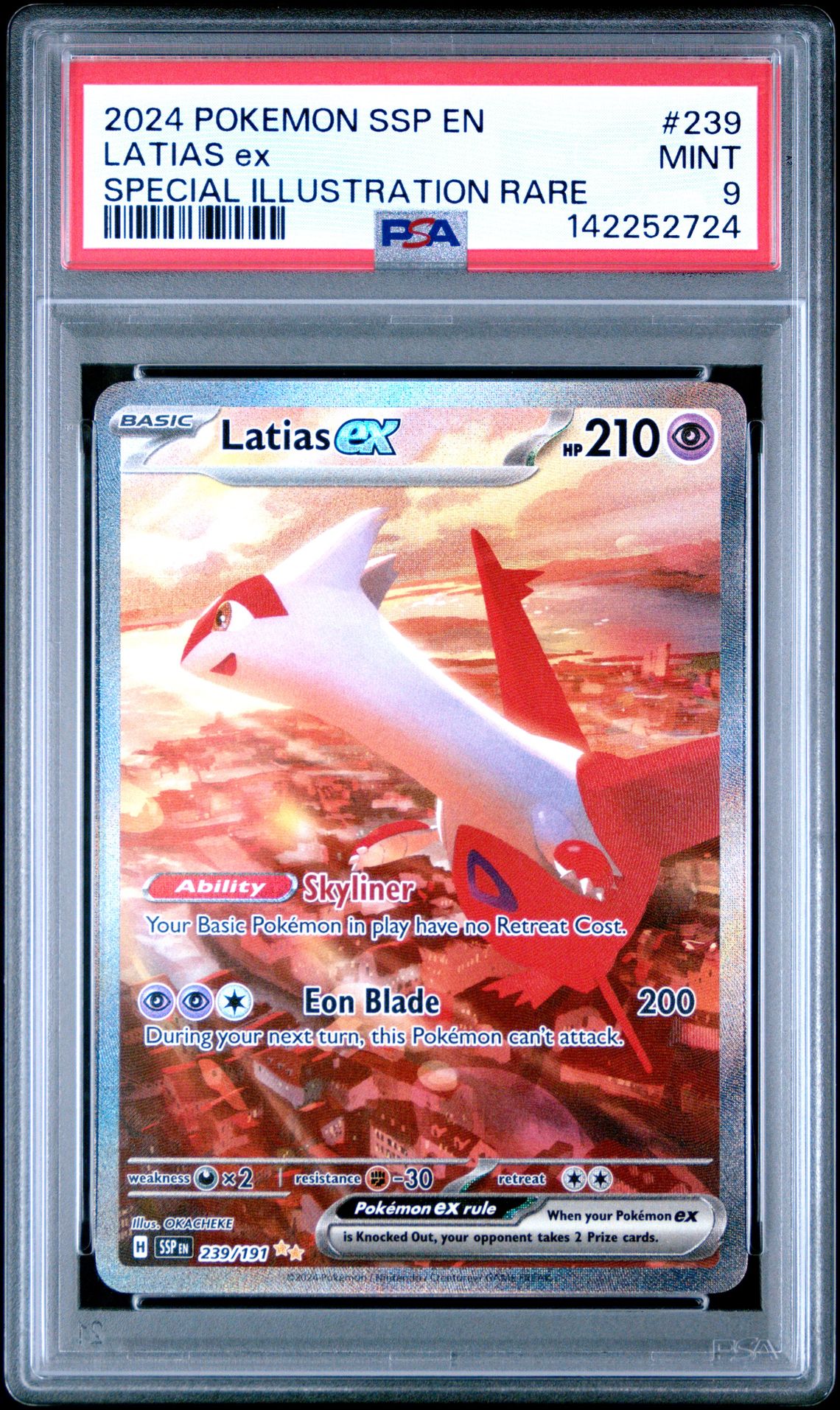 2024 Pokemon Ssp En-Surging Sparks Latias Ex #239 (Special Illustration Rare) Mint 9 front