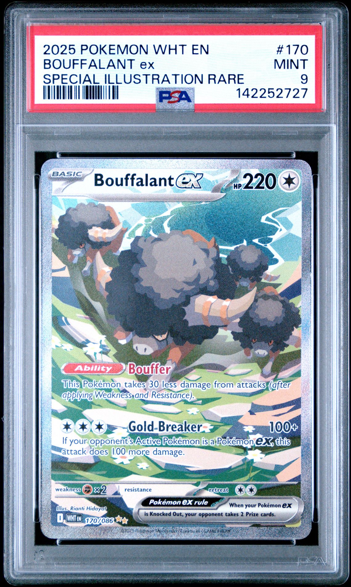 2025 Pokemon Wht En-White Flare Bouffalant Ex #170 (Special Illustration Rare) Mint 9 front