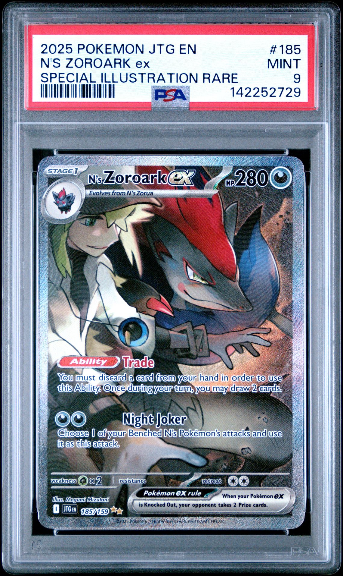 2025 Pokemon Jtg En-Journey Together N's Zoroark Ex #185 (Special Illustration Rare) Mint 9 front