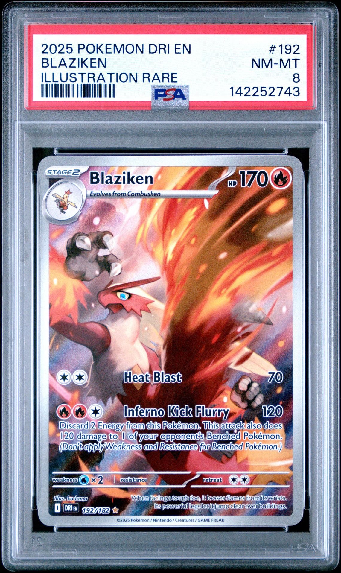 2025 Pokemon Dri En-Destined Rivals Blaziken #192 (Illustration Rare) Nm-Mt 8 front