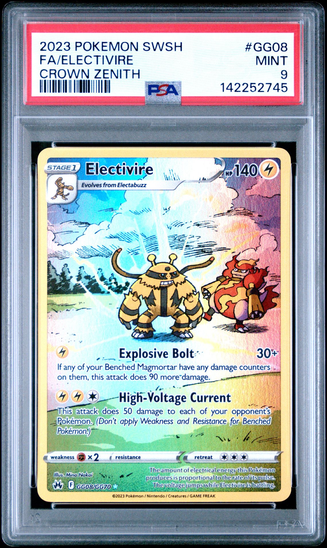 2023 Pokemon Sword And Shield Crown Zenith Fa/Electivire #Gg08 (Crown Zenith) Mint 9 front