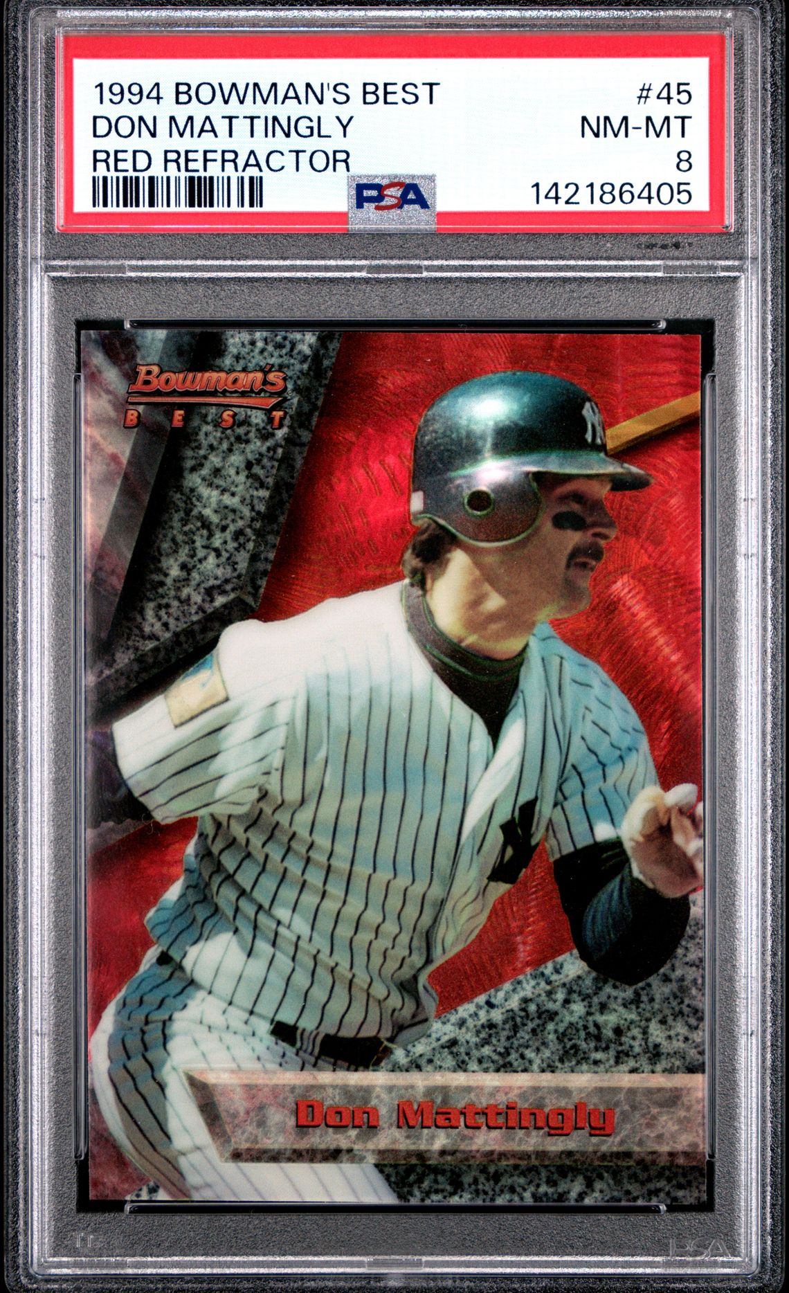1994 Bowman BOWMAN'S BEST RED REFRACTOR #45 Don Mattingly front