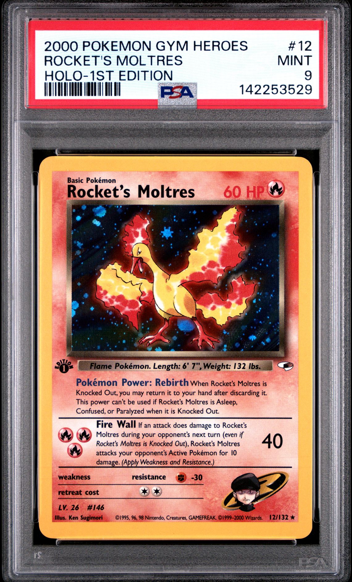 2000 Pokemon POKEMON GYM HEROES HOLO-1ST EDITION #12 Rocket's Moltres front