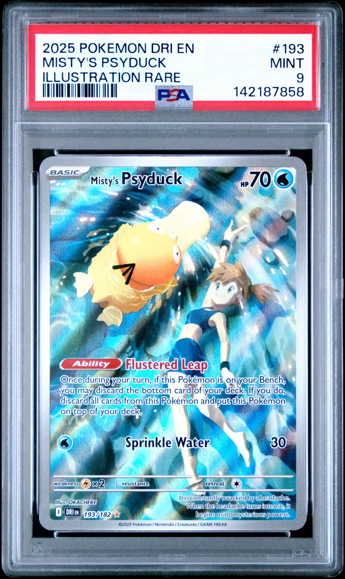 2025 Pokemon Dri En-Destined Rivals Misty's Psyduck #193 (Illustration Rare) Mint 9 front