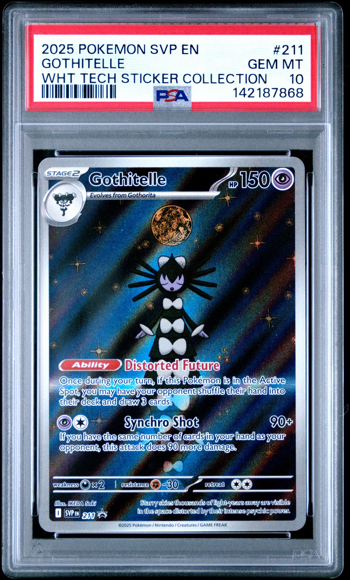 2025 Pokemon Svp En-Sv Black Star Promo Gothitelle #211 (Wht Tech Sticker Collection) Gem Mt 10 front