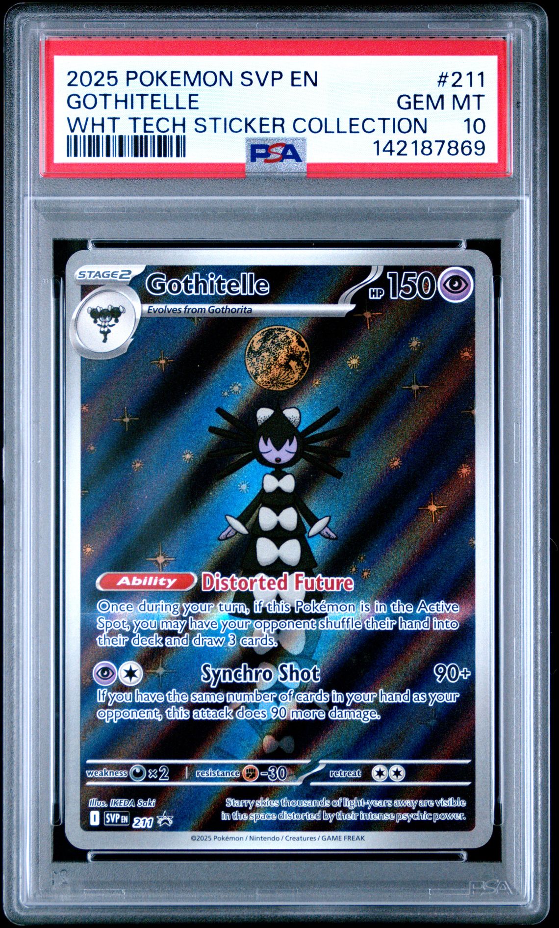 2025 Pokemon Svp En-Sv Black Star Promo Gothitelle #211 (Wht Tech Sticker Collection) Gem Mt 10 front