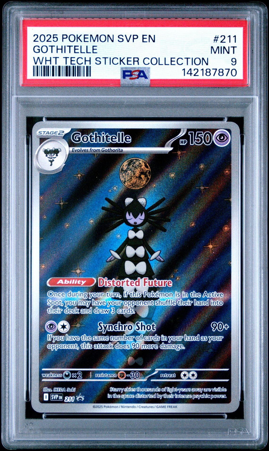 2025 Pokemon Svp En-Sv Black Star Promo Gothitelle #211 (Wht Tech Sticker Collection) Mint 9 front