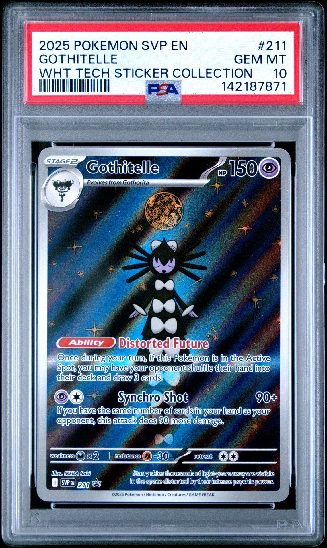 2025 Pokemon Svp En-Sv Black Star Promo Gothitelle #211 (Wht Tech Sticker Collection) Gem Mt 10 front
