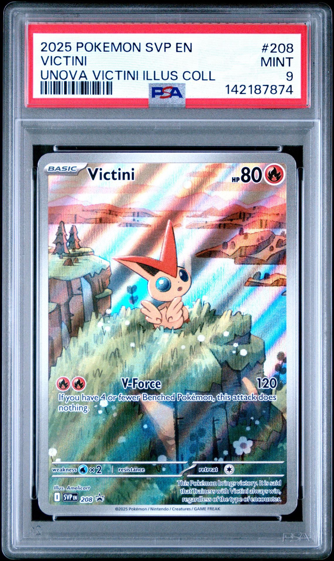 2025 Pokemon Svp En-Sv Black Star Promo Victini #208 (Unova Victini Illus Coll) Mint 9 front