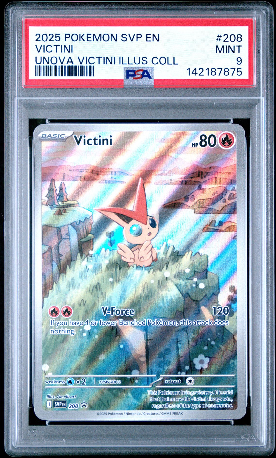 2025 Pokemon Svp En-Sv Black Star Promo Victini #208 (Unova Victini Illus Coll) Mint 9 front