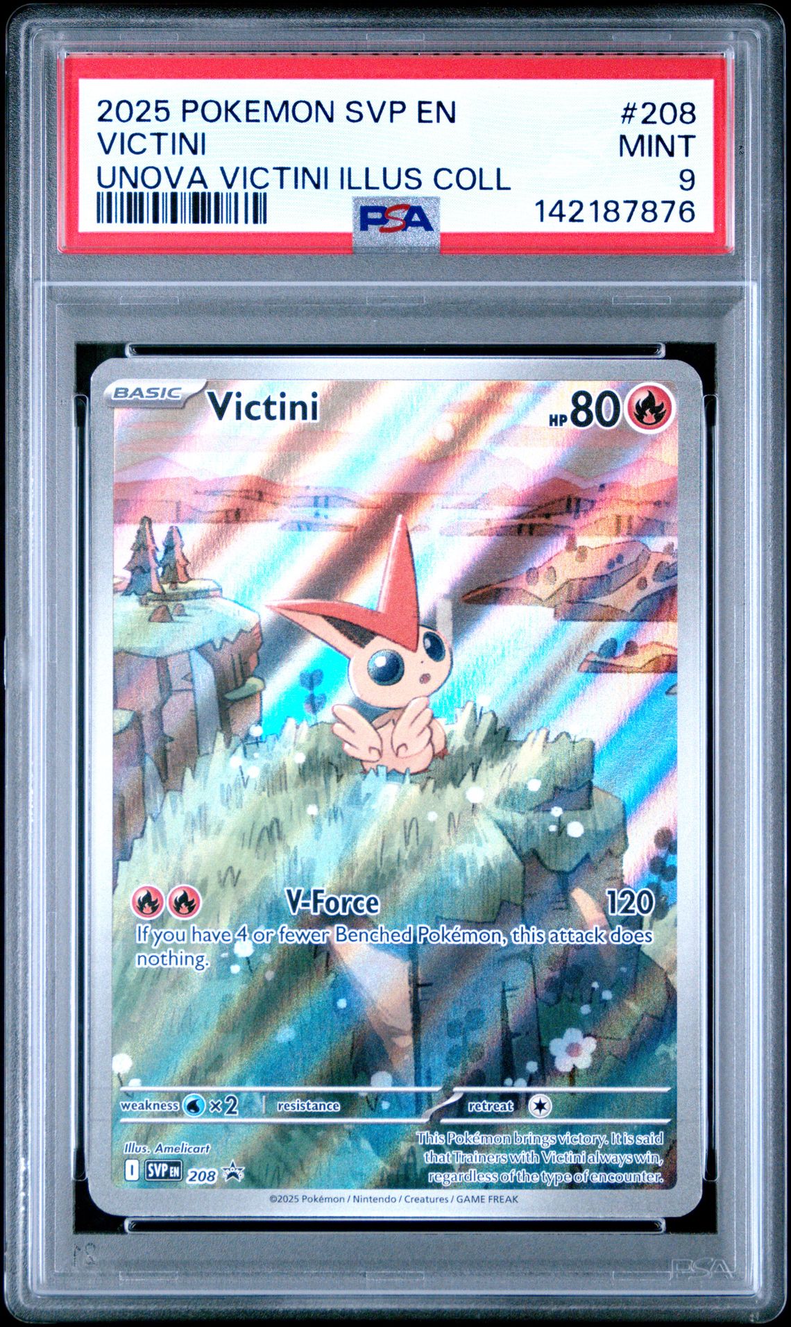 2025 Pokemon Svp En-Sv Black Star Promo Victini #208 (Unova Victini Illus Coll) Mint 9 front