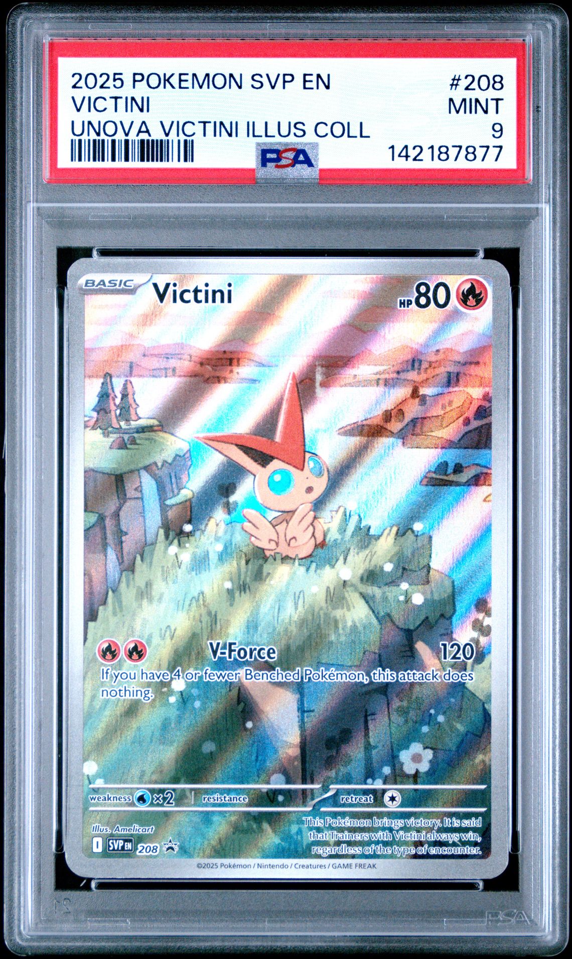 2025 Pokemon Svp En-Sv Black Star Promo Victini #208 (Unova Victini Illus Coll) Mint 9 front
