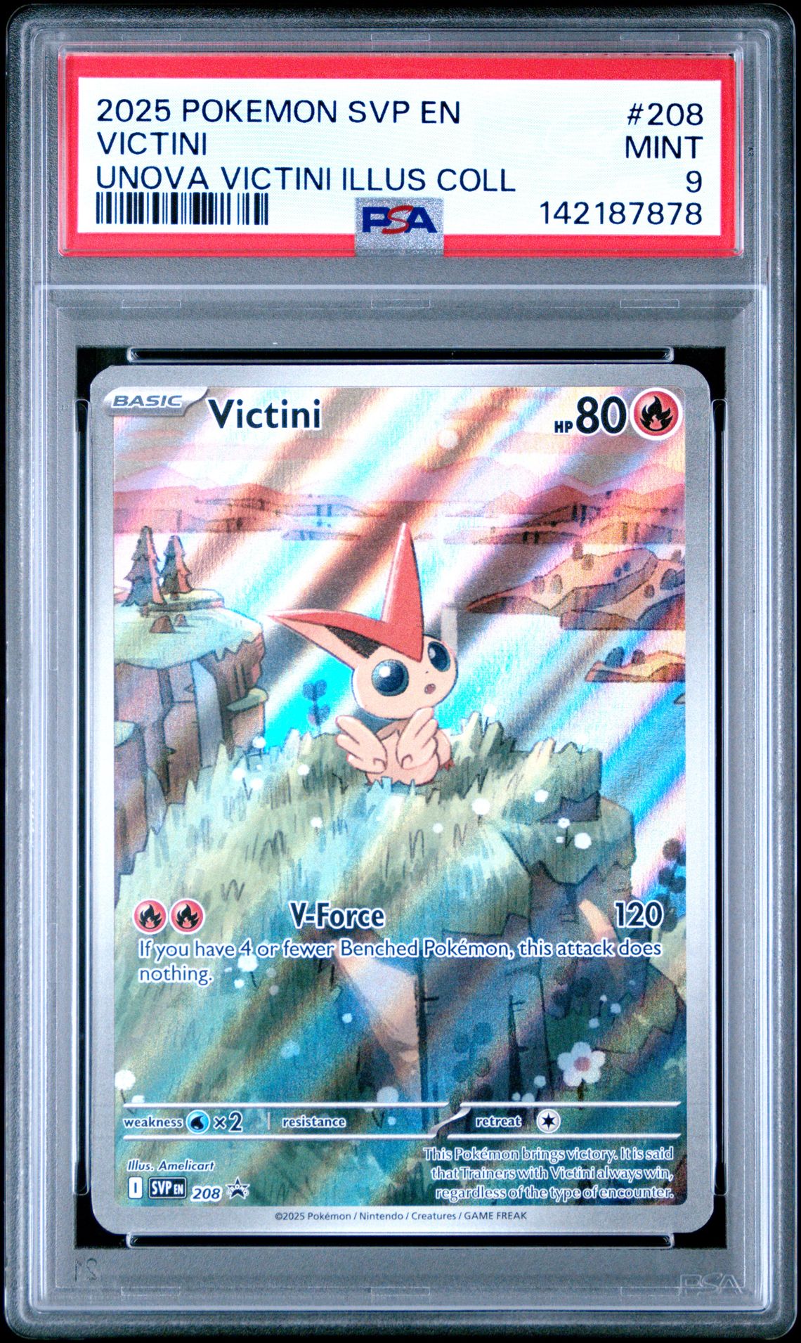 2025 Pokemon Svp En-Sv Black Star Promo Victini #208 (Unova Victini Illus Coll) Mint 9 front