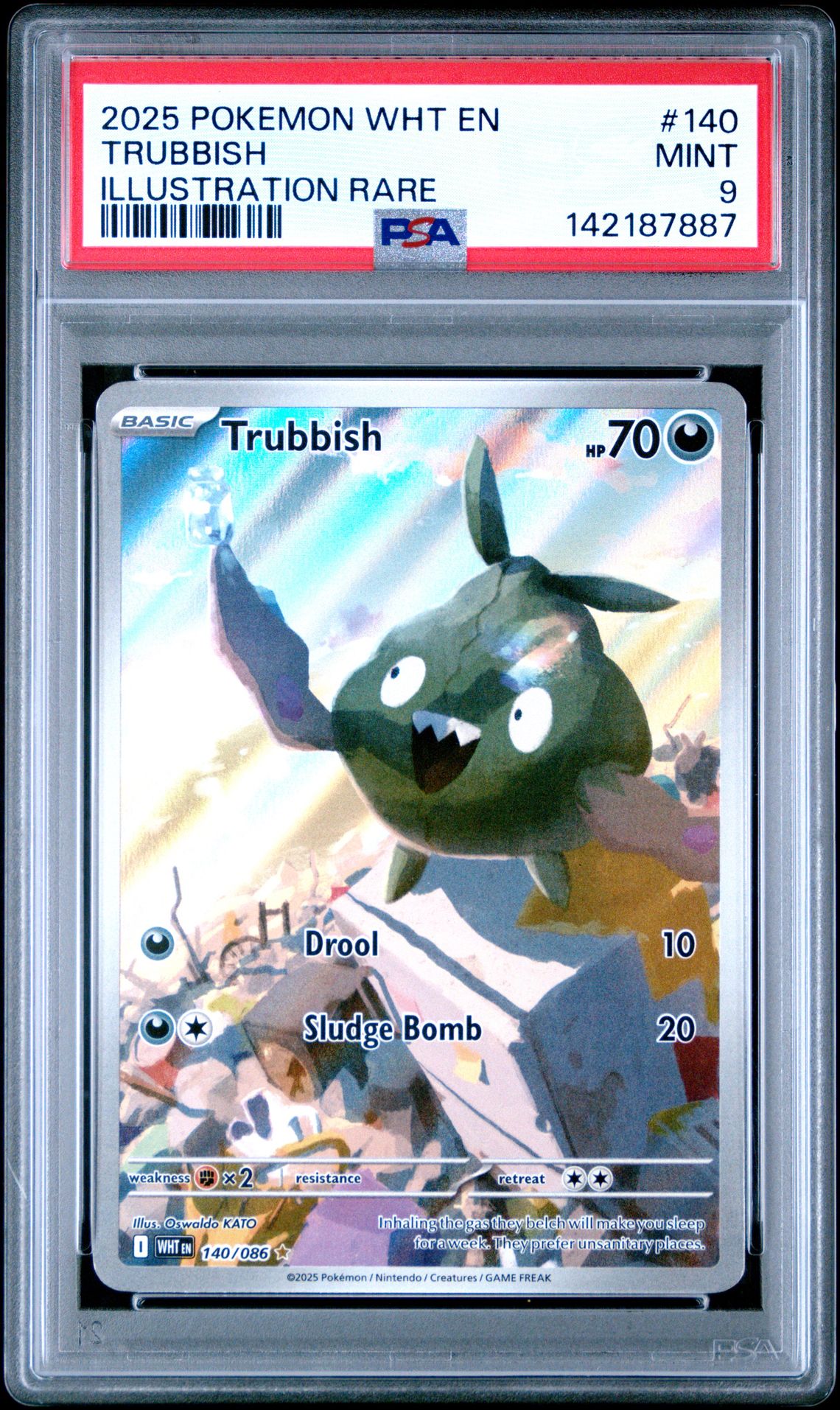 2025 Pokemon Wht En-White Flare Trubbish #140 (Illustration Rare) Mint 9 front