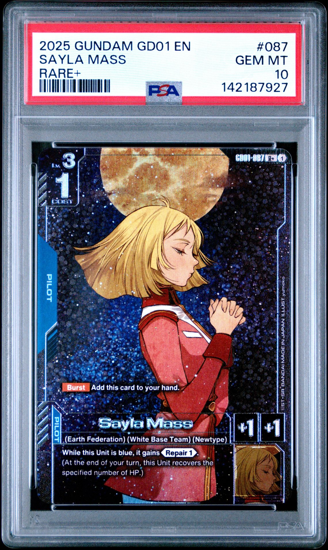2025 Gundam Newtype Rising Sayla Mass #087 (Rare+) Gem Mt 10 front