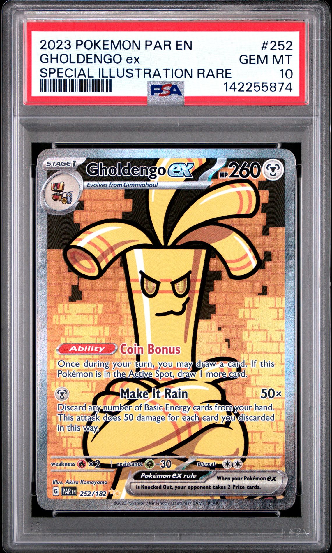 2023 Pokemon Paradox Rift Specialillustrationrare Pa Illustration Rare #252 Gholdengo Ex front