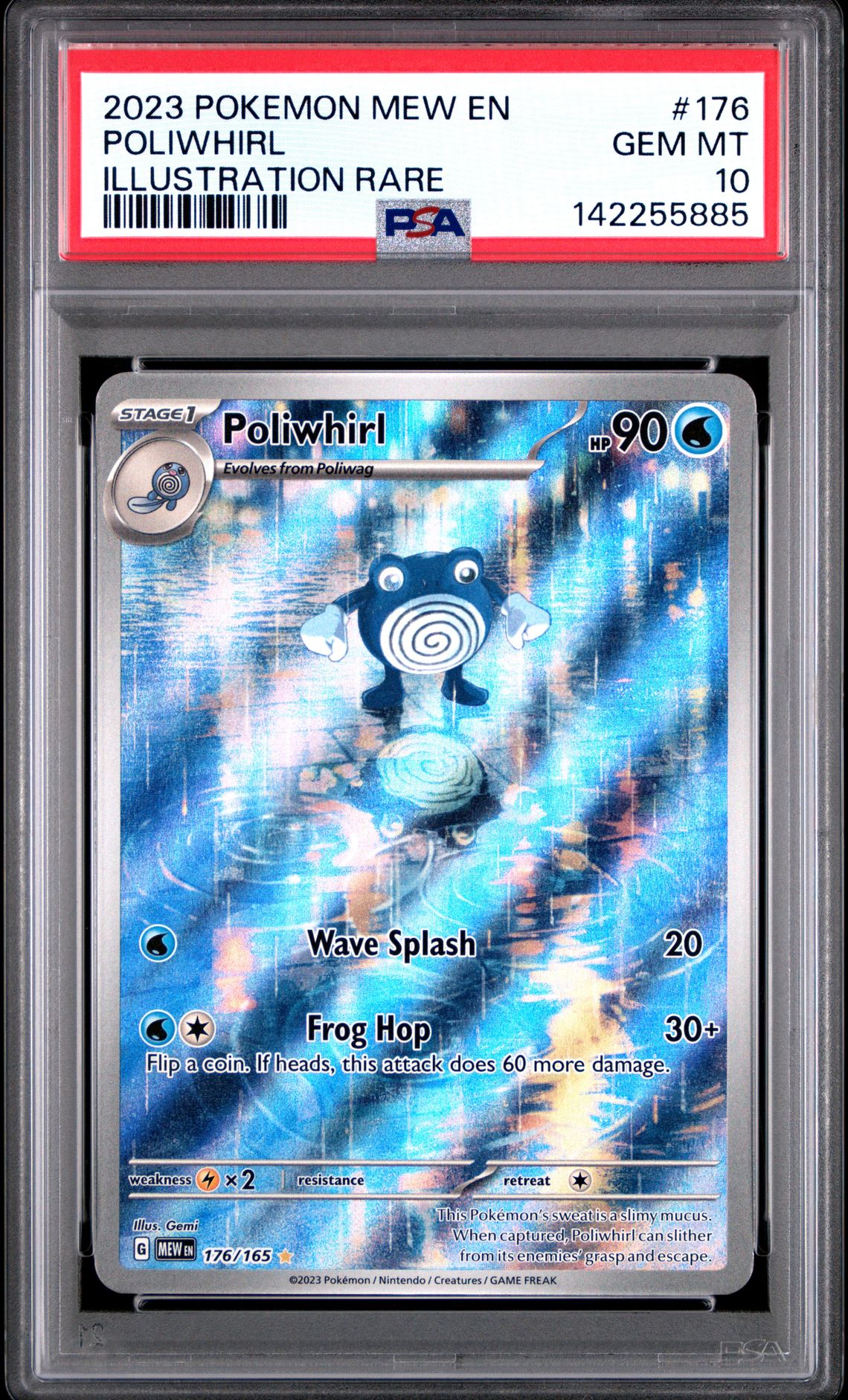 2023 Pokemon Mew En-151 Poliwhirl #176 (Illustration Rare) Gem Mt 10 front